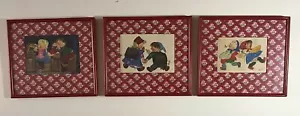 3 Watercolor Paintings Happy Dutch Children Original Artist FINI - Picture 1 of 7
