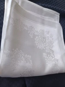 4 servilletas cuadradas crema doble crisantemo damasco 19" - Imagen 1 de 5