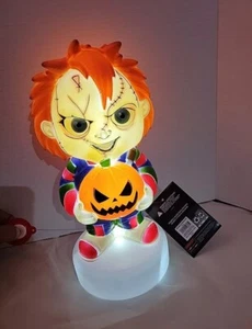 Chucky Child’s play With Pumpkin 12” Blow Mold Halloween Tabletop NEW 2024 RARE - Picture 1 of 3