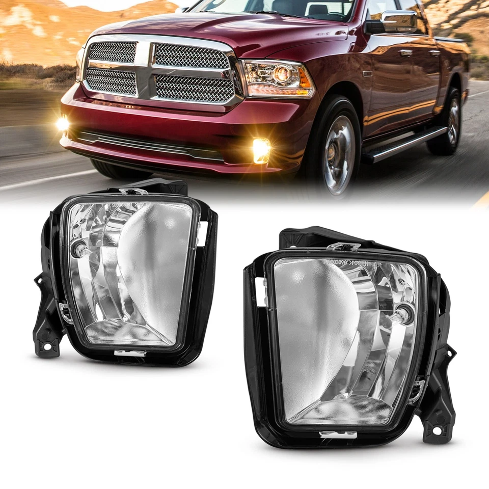 Fits Fog Lights For 2013 2014 2015 2016 2017 2018 Dodge Ram 1500 Left+Right - Image 1 of 4