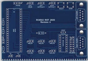 RC6502 - Módulo de juego (2 joysticks como Atari 2600) (RIOT2600) PCB - Imagen 1 de 2