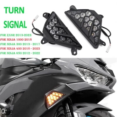 Lámpara de luz de señal de giro LED delantera para KAWASAKI ZX6R NINJA 1000/250/300/400/650 Foto 1 de 4