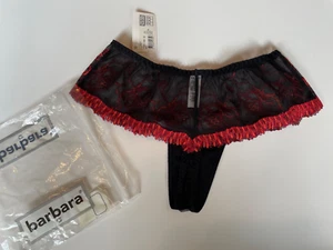 NEU mit OVP Barbara Paris Bestickter Tanga schwarz rot Gr. 36 - Bild 1 von 3