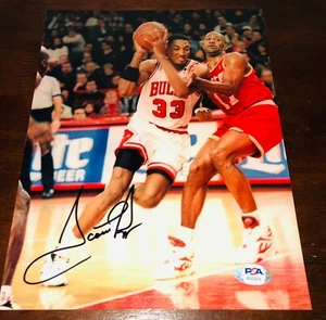 Scottie Pippen Chicago Bulls Championship Signed 8x10 Photo PSA Michael Jordan - Picture 1 of 1