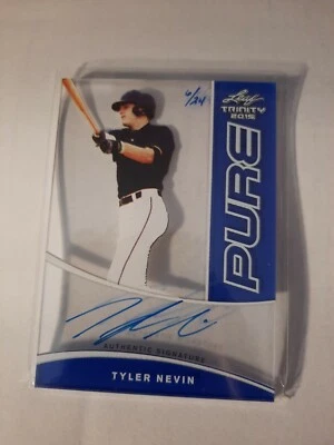 2015 Leaf Trinity TYLER NEVIN PURE Glass Blue Auto RC #6/24 Rockies - Image 1 of 4