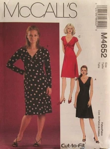 McCalls 4652 Womens 8-14 Pullover A-line Twist Bodice KNIT DRESS Pattern UNCUT - Picture 1 of 2
