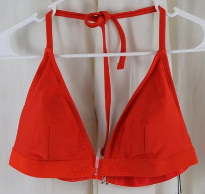 Conjunto de bikini para mujer Calvin Klein cintura baja elástico con logotipo naranja talla XL Foto 1 de 4