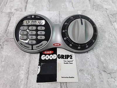 OXO Good Grips Times Squared Double Timer Silver Analog & Digital Tested Works  - Image 1 of 4