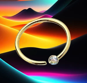 I OHRRING 8 mm I Echtes massives 585 Gelbgold I Echter Diamant I 46008-8 I - Bild 1 von 5