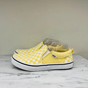 Zapatos sin cordones Vans clásicos amarillos a cuadros Missy talla 6 - Imagen 1 de 10