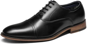 Bruno Marc Men's Classic Cap-Toe Formal Oxford Shoes US Size 10.5 Black - Picture 1 of 5