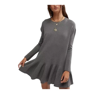 Free People Time on My Side mini sweater dress gray size Large L  - Image 1 of 4