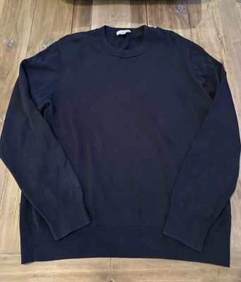 COS Sweater Mens Large Black Pullover Knit Crew Neck Relaxed 100% Cotton - Image 1 of 4