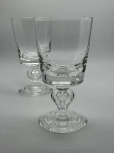 Signed Steuben Baluster Water Goblets, Pair of 6½"  Crystal 1940s-1950s - Picture 1 of 6