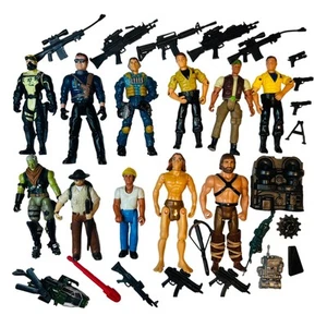 Vintage Action Figures Lot Army Military Soldiers Gijoe Racer Adventurer Weapons - Picture 1 of 10