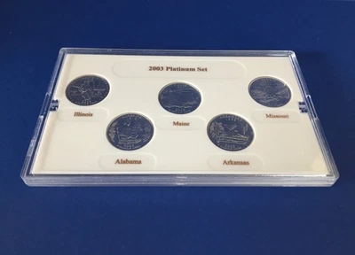 ❅Platinum❅ 2003-P Quarter Set ~IL AL ME MO AR~ Die Strike Mint Errors ☆SONOMA☆ - Image 1 of 4