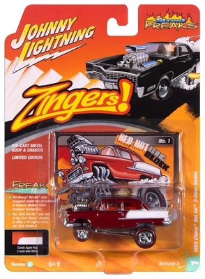 Johnny Lightning Zingers 1955 Chevy Bel Air 2-Door Sedan 2025 R2 VA 1:64 JLSF031 - Image 1 of 3