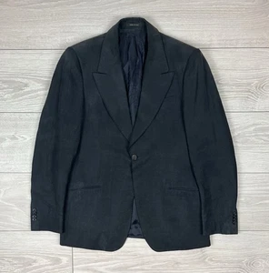 Emporio Armani Italy Silk/Linen Navy Blue One Button Blazer Jacket Size 54 Mens - Picture 1 of 11