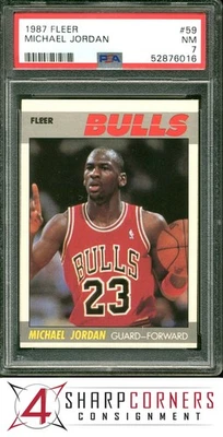 Fleer #59 1987 Michael Jordan Bulls Hof PSA 7 Foto 1 de 4