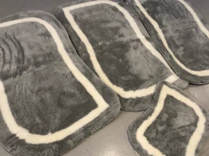 X ROMANY GYPSY WASHABLES GERMAN MATS TRAVELLERS RUGS THICK SET OF 4 GREY MATS - Picture 1 of 6