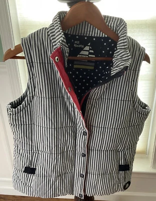 Ladies 42 Knots Alice Collins UK Brand Puffer Vest Coat Jacket Stripe sz 6 US  - Image 1 of 4