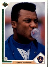 1991 Upper Deck Milwaukee Brewers Baseball Card #42 Darryl Hamilton