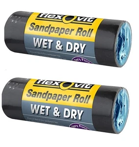 2 X Flexovit 1200 Grit Wet And Dry Sandpaper Roll 100mm x 1m - Smoothing - Picture 1 of 2
