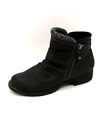 Sporto Womens Ankle Boot Honor Black Side Zip Sweater Collar Round Toe 7