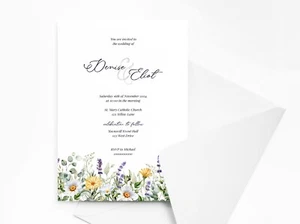 Personalised Floral Wedding Invitations with Envelopes - Picture 1 of 5