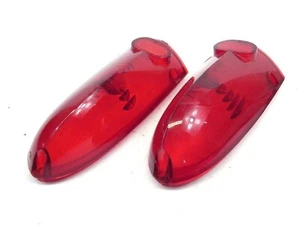 PAIR (RIGHT AND LEFT) RARE VINTAGE NOS 1952-1954 HENRY J TAIL LIGHT LENSES RED - Picture 1 of 7