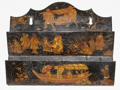 06I17 ANCIEN PORTE RANGE COURRIER CARTON BOUILLI EPOQUE NAPOLEON III CHINE XIXe - Photo 1/3