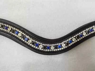 High Quality 3 Row Crystal Horse Leather Browband For Horse Bridle. - image 1 of 4