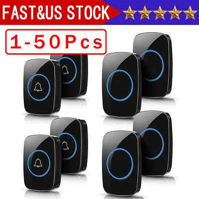 无线门铃铃防水插件接收器可调节音量套件套装 — 第 1/4 张图片