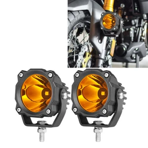 For Harley Touring Electra Street Road Glide Amber 2" Led Driving Light Spot Pod - Picture 1 of 15