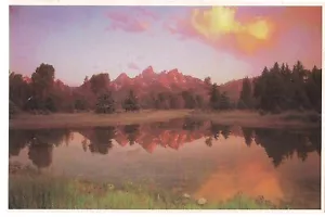 Sunrise TETON RANGE Grand National Geographic Park Wyoming Postcard WY 1988 - Picture 1 of 2