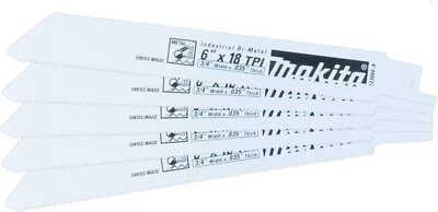 Makita 723066-A5 6" 18 Teeth Per Inch Bi-metal Reciprocating Saw Blade (5 Pack) - Image 1 of 4