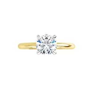Runder Diamant Verlobungsring 14k Bicolor Gold (1,01 Ct J Si1 Reinheit) GIA - Bild 1 von 4