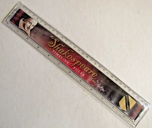RULER PLASTIC 30cm SHAKESPEARE TIME LINE HISTORY POET PLAY WRIGHT STAGE ACTING - Picture 1 of 2