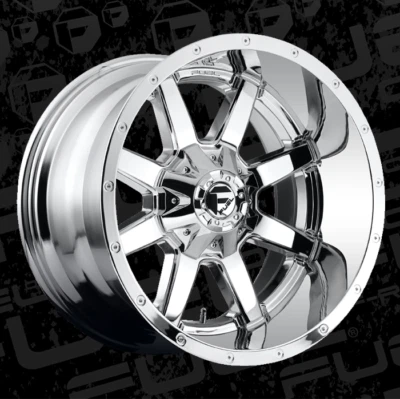 Llantas cromadas de 20 pulgadas elevadas Ford F250 F350 combustible D536 Maverick 20x12 8x170 Foto 1 de 4