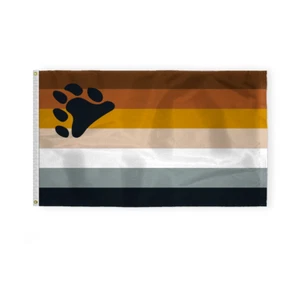 Bear Pride Flag-Single Sided Printed-Brass Grommets-Fade Proof Colors - Picture 1 of 27