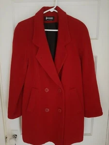 Vintage FORECASTER OF BOSTON RED WOOL BLEND COAT SIZE 10 - Picture 1 of 8