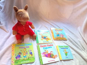 Llama Llama Netflix Hardcover Board Books by Anna Dewdney with Red Pajama Plush - Picture 1 of 18