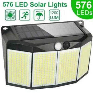 576 LED Outdoor Solar Power Lights Motion Sensor 3 Modes Waterproof Security - Picture 1 of 17