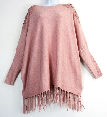 LADIES/WOMENS LAGENLOOK DRESSY LUXURIOUS SOFT KNITTED PONCHO/CAPE OneSize:Plus - Image 1 of 4