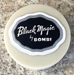 Vintage NOS 1940’s BLACK MAGIC ROUGE BY BOMBI BAKELITE POT SHIELD & PUFF - Picture 1 of 5
