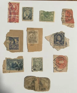 Mexico Stamp Collection Lot of 11 Used & Unused Numeral 10c 2c 1c Rare Antique - Picture 1 of 7