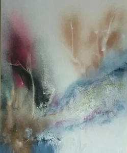 1986 Signed Gloria Allison Large Cuban Abstract Artist Original Painting Florida - Picture 1 of 5