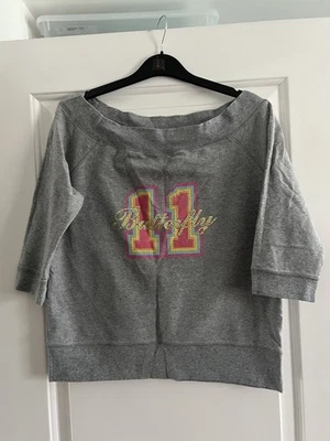Top Y2K Butterfly de Matthew Williamson gris manga 3/4 talla 16 stock muerto  Foto 1 de 4