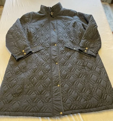 Lands End Womens Black Coat Size 3x Quilted Full Zip Beautiful - Image 1 of 4