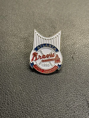 Vintage Atlanta Braves 1995 World Champions Pin – MLB Baseball Emblem - Image 1 of 2